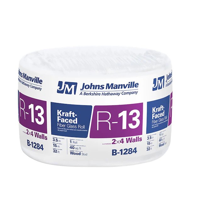 Johns Manville R 13 Wall Kraft Faced Fiberglass Roll Insulation