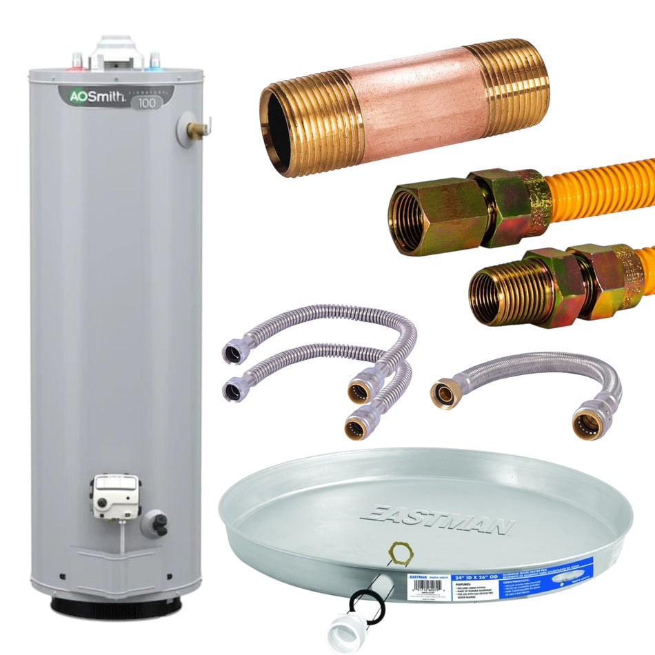 30-Gallon Gas Water Heater Bundle with Installation Kit