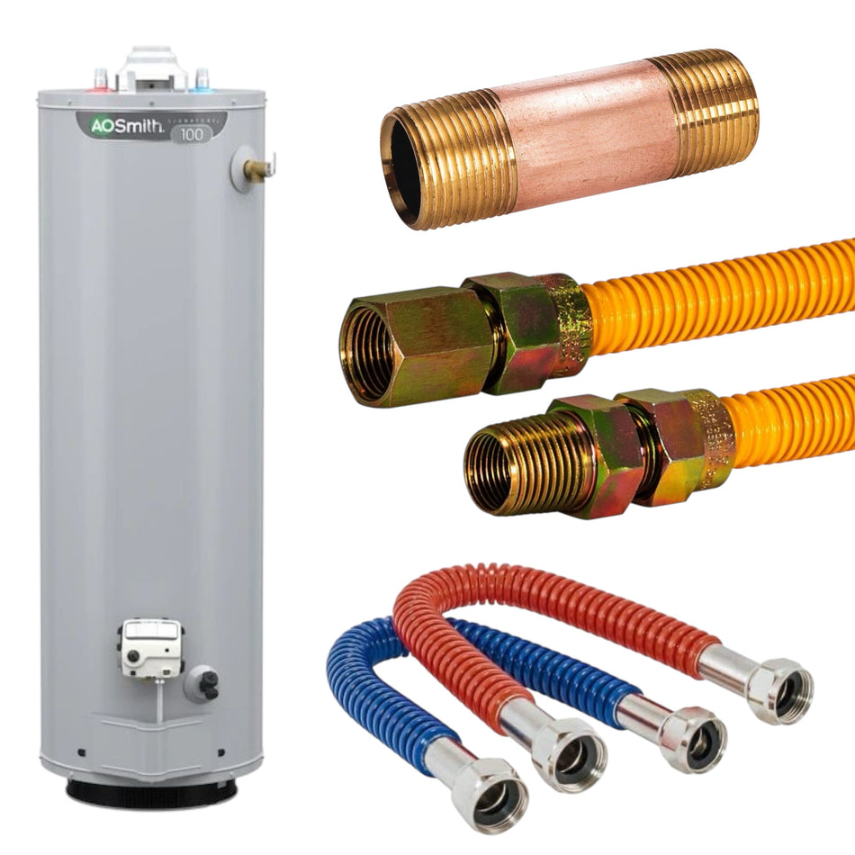 40-Gallon Gas Water Heater Bundle with Installation Kit