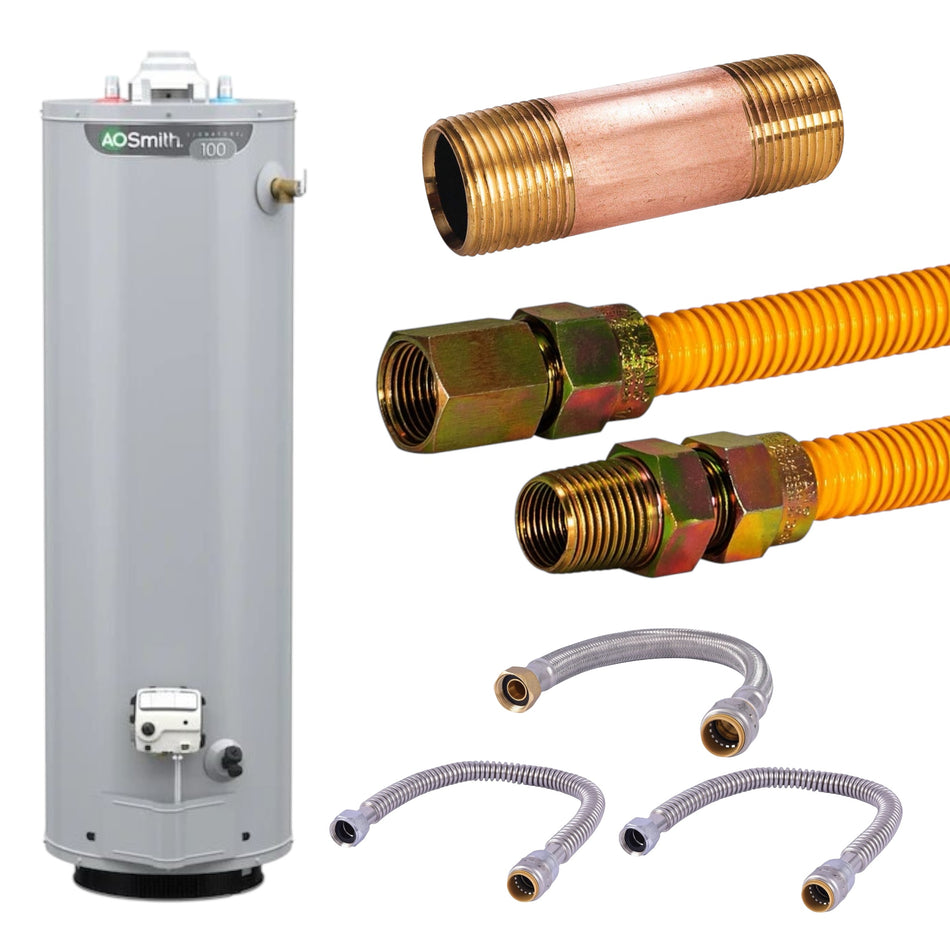 30-Gallon Gas Water Heater Bundle with Installation Kit