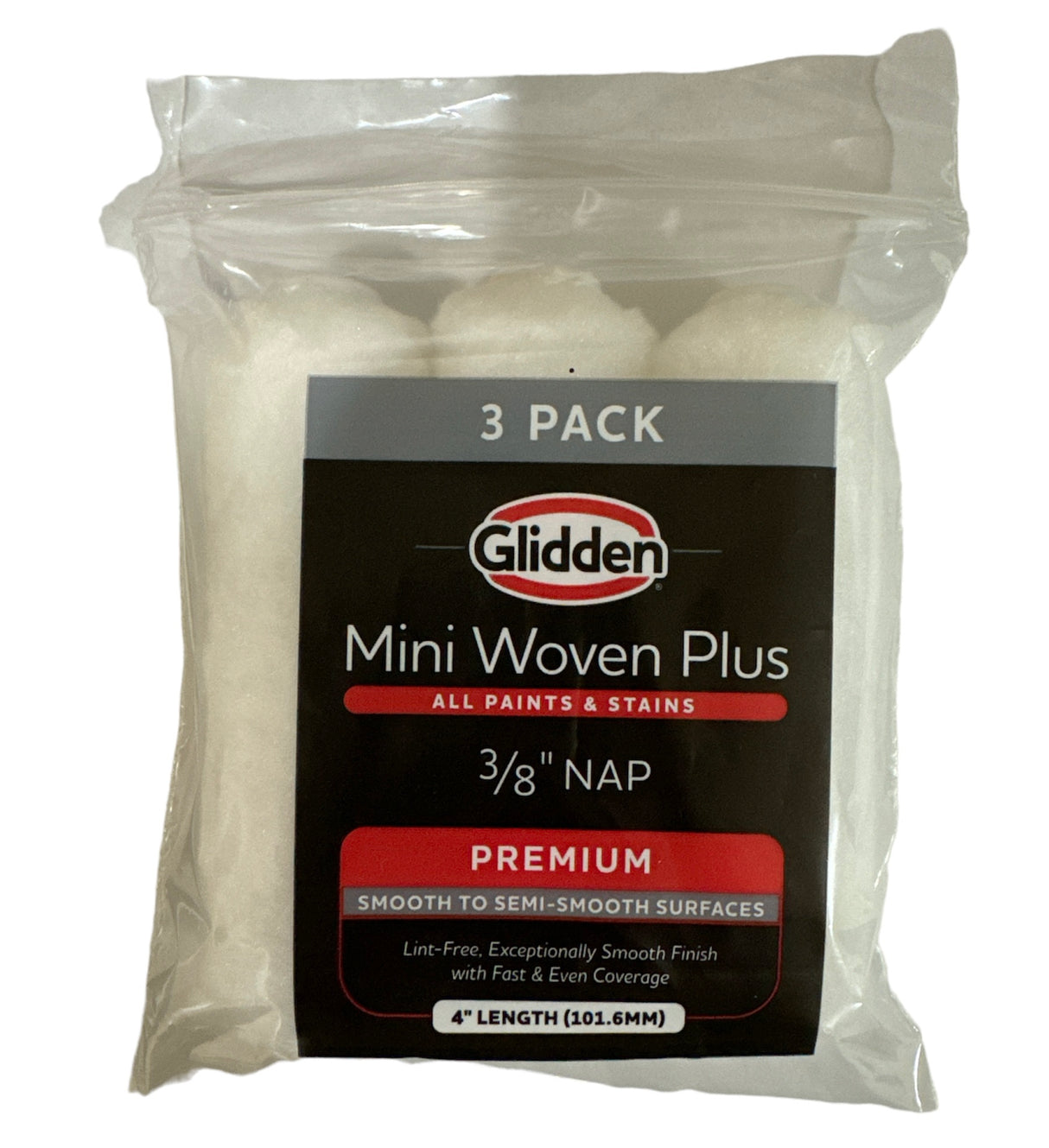 Glidden Mini Woven Plus 3/8" NAP x 4 in. Premium Roller Cover (3-Pack)