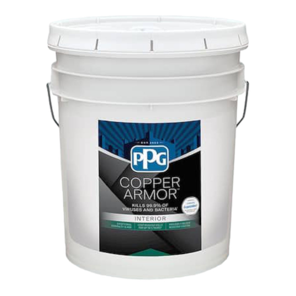 Pintura interior antiviral y antibacteriana PPG COPPER ARMOR™ (base satinada, blanca y pastel)