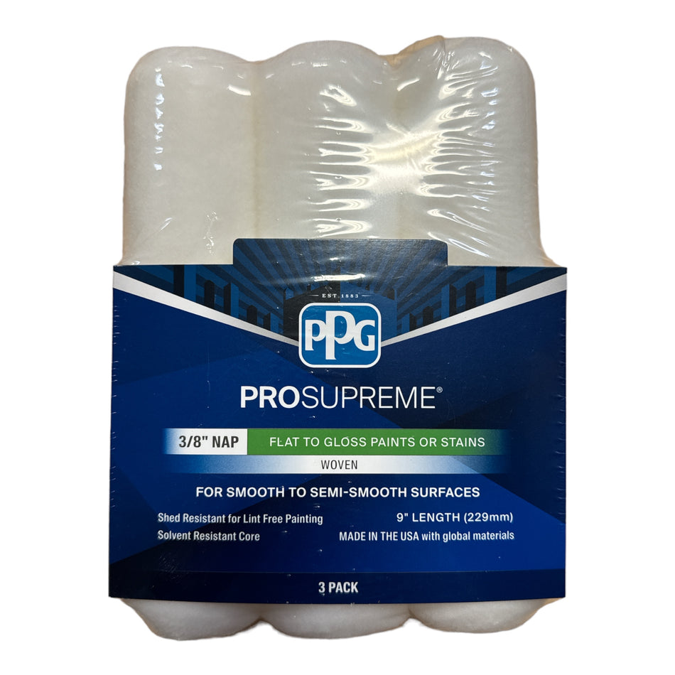 PPG ProSupreme Woven 3/8 Zoll NAP x 9 Zoll L Walzenbezug (3er-Pack)