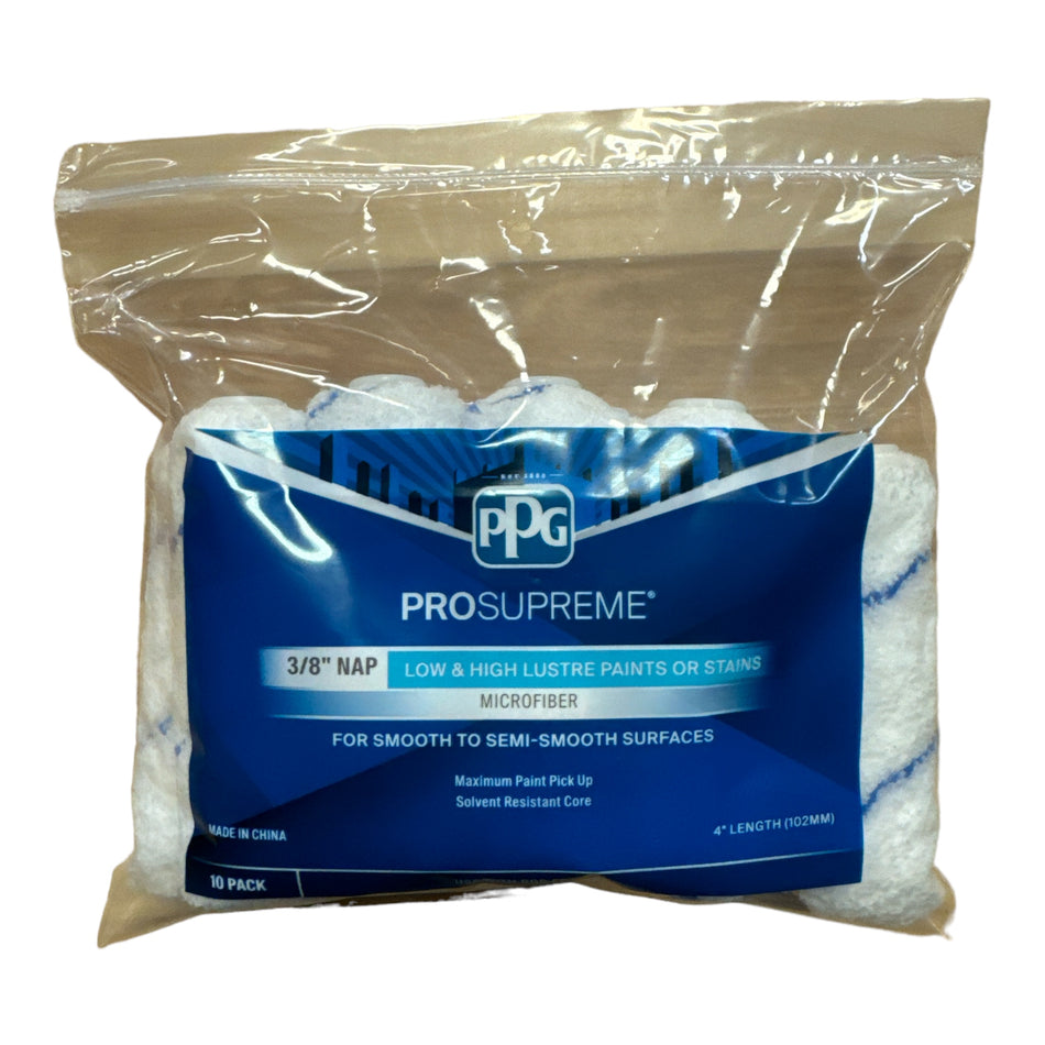 PPG ProSupreme Microfiber 3/8 in. NAP x 4 in. L Roller Cover (10-Pack)