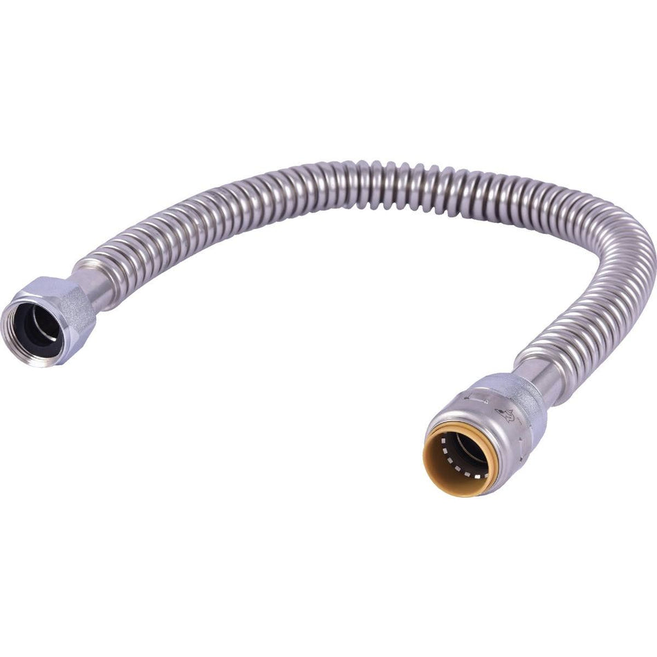 SharkBite Max Brass 3/4 in. FIP x 3/4 in. Push-Fit Corrugated Water Heater Connector (24" Length)