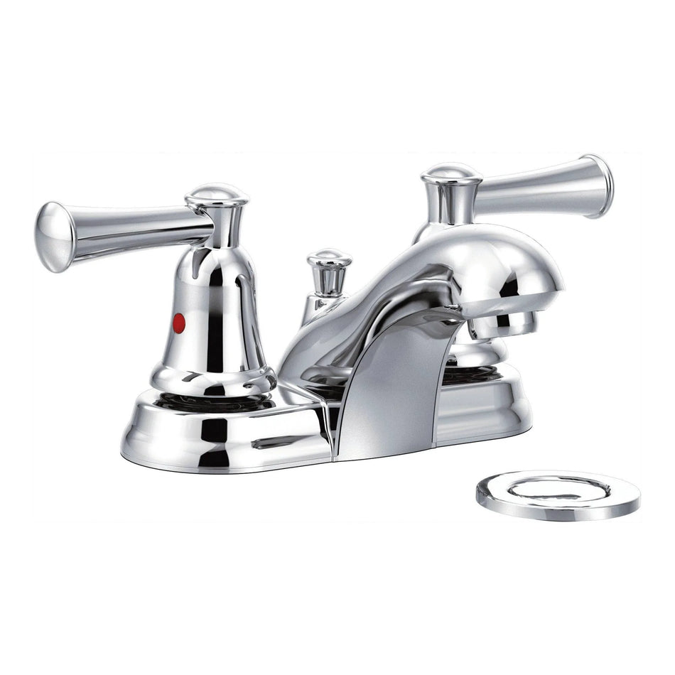 Cleveland Faucets CA41211 Capstone Centerset grifo de baño con drenaje emergente 50/50 (cromado) 