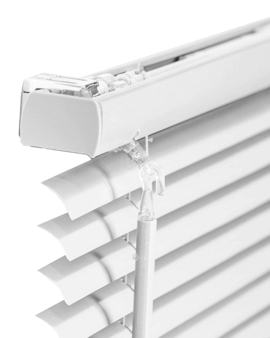 1" White Cordless Vinyl Mini Blinds (36" x 72")