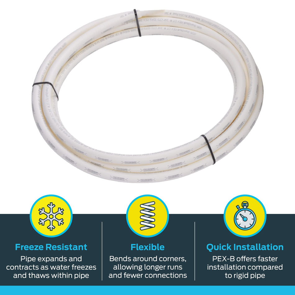 SharkBite 3/4 in. White Pex-B Tubing - 25 ft. Coil