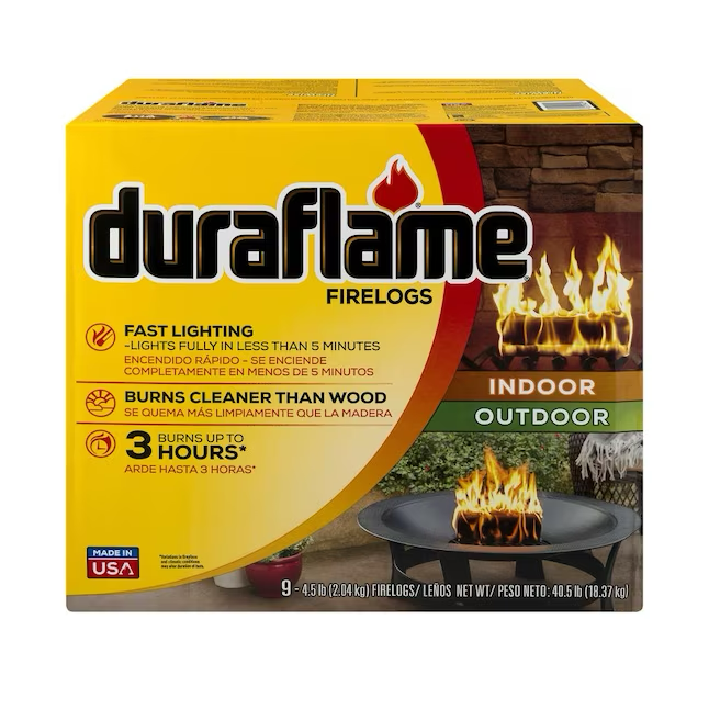 Duraflame Feuerscheite für den Innen-/Außenbereich, 4,5 Pfund (9er-Pack)