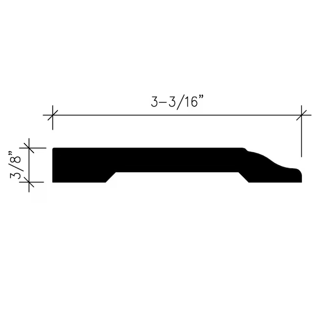 Inteplast Group Building Products 3/4-in x 3-3/16-in x 8-ft Traditional Finished Polystyrene Baseboard Moulding