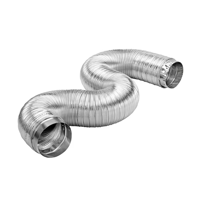 Lambro Rigiflex Semi-Rigid Silver Flexible Duct for Electric and Gas Clothes Dryer Installation