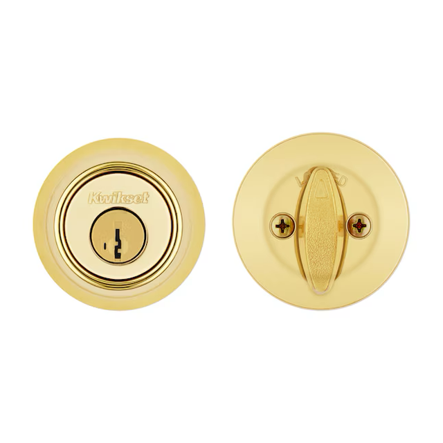 Kwikset Security 660 Mobile Home Deadbolt Series Polished Brass Single Cylinder Deadbolt with SmartKey