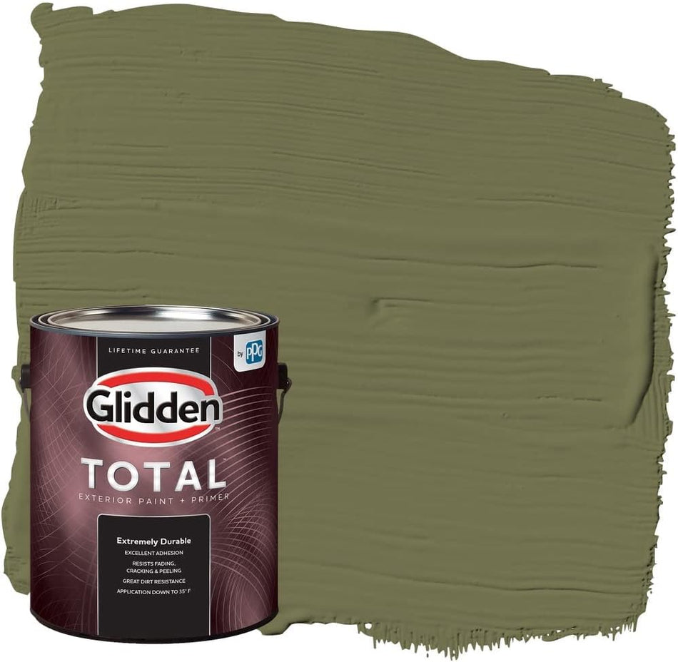 Glidden Total Exterior Paint & Primer Semi-Gloss, Gratefully Grass