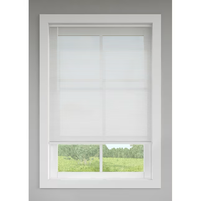 LEVOLOR Trim+Go 1-in Slat Width 35-in x 72-in Cordless White Vinyl Room Darkening Mini-blinds