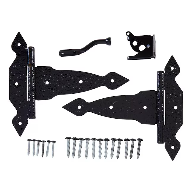 Kit de herrajes para portones negros de 8 pulgadas de National Hardware