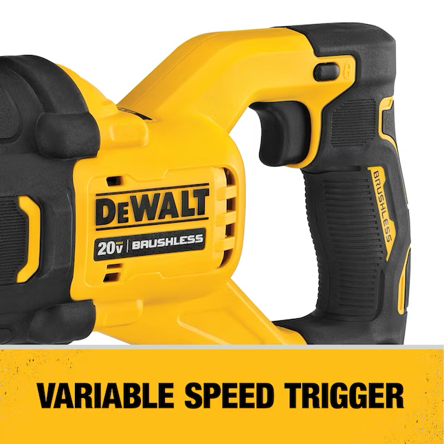 Sierra recíproca inalámbrica sin escobillas DEWALT XR POWER DETECT de velocidad variable máxima de 20 voltios (herramienta básica)