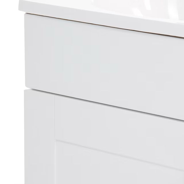 Project Source 36-in White Single Sink Bathroom Vanity with White Cultured Marble Top