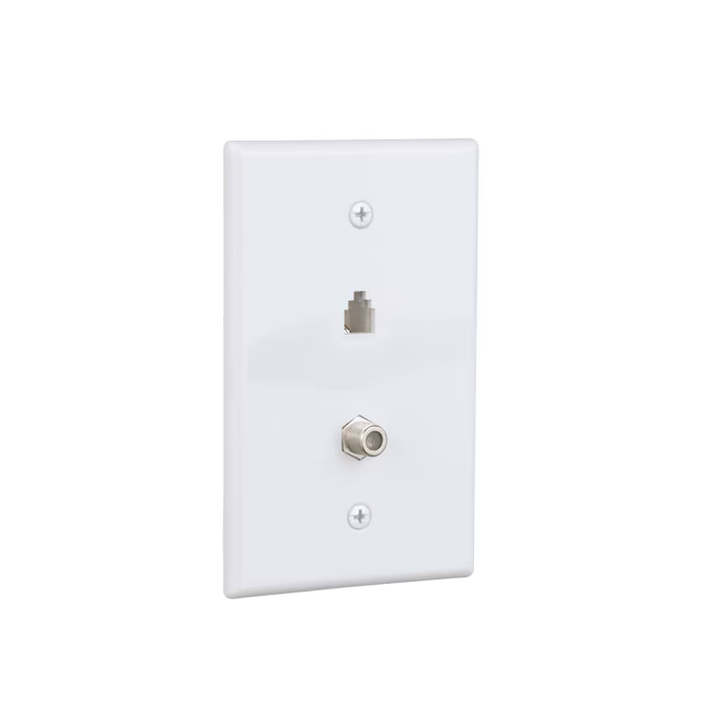 Eaton 1-Gang Midsize White Thermoplastic Indoor Wall Plate