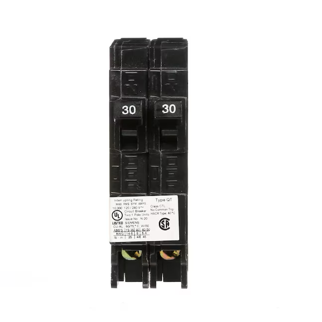 Siemens QT 30-amp/30-amp 1-Pole Tandem Circuit Breaker