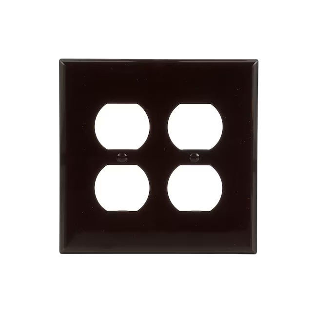 Eaton 2-Gang Midsize Brown Polycarbonate Indoor Duplex Wall Plate