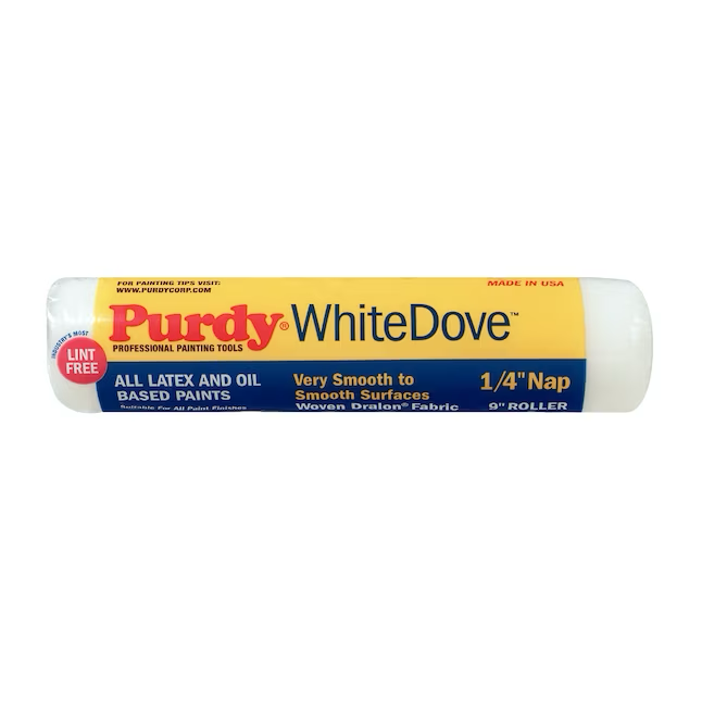 Funda para rodillo de pintura de fibra acrílica tejida de 9 x 1/4 pulg. de Purdy WhiteDove