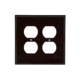 Eaton 2-Gang Midsize Brown Polycarbonate Indoor Duplex Wall Plate