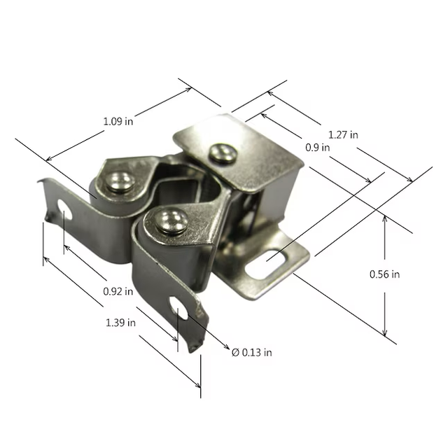 Pestillo para gabinete con rodillo plateado RELIABILT de 36 mm