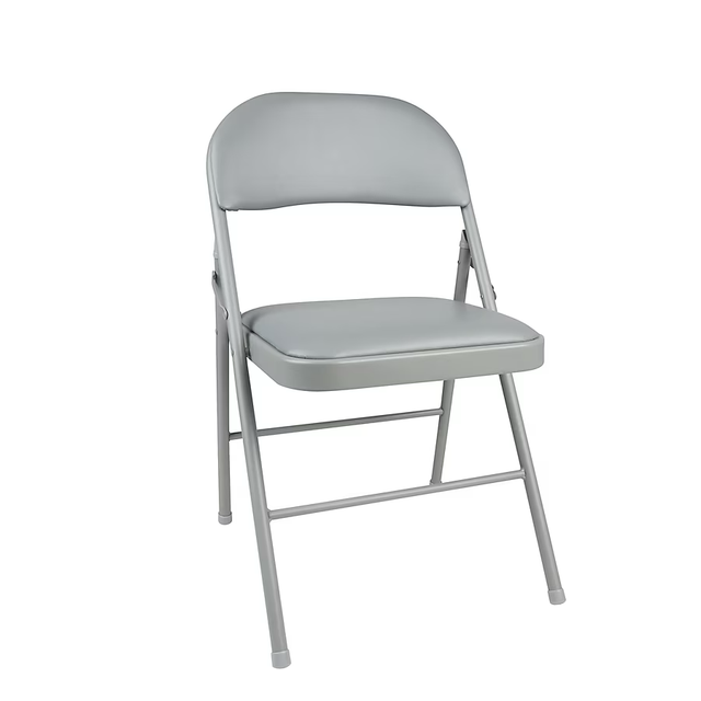 Cosco Gray Standard Folding Chair with Padded Seat (Indoor)