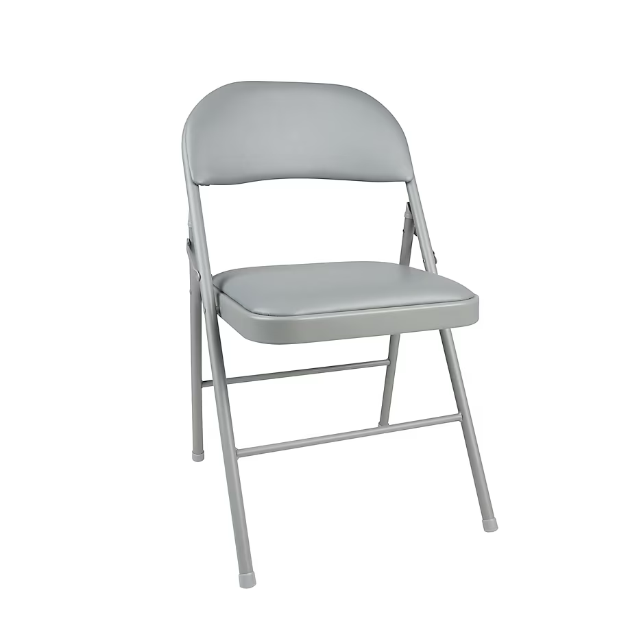 Silla plegable estándar gris Cosco con asiento acolchado (interior)