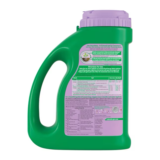 Miracle-Gro Shake 'N Feed Rose and Bloom, alimento para flores en gránulos de 4.5 libras