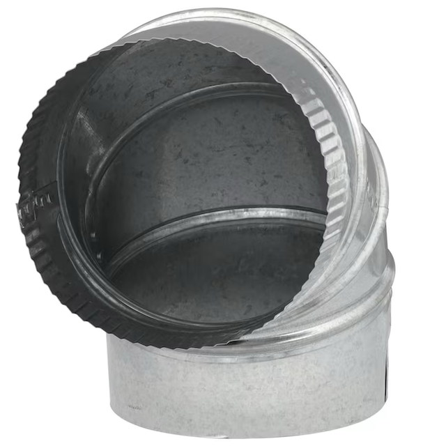 IMPERIAL 5-in 30 Gauge Galvanized Steel Round Adjustable 90 Degree Duct Elbow