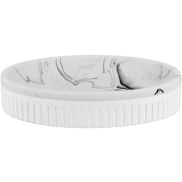 allen + roth White Marble Resin Soap Dish