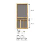 Screen Tight Creekside Fliegengittertür mit Scharnieren, 32 x 80 Zoll, aus Fingerzinkenholz