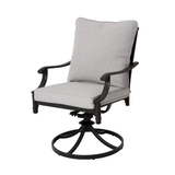 Allen + Roth Thomas Lake Juego de 2 sillas de comedor giratorias con estructura de acero gris y asiento acolchado gris