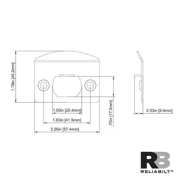 Cerradura de borde completo satinada RELIABILT de 1-3/4 pulg. de ancho x 2-1/4 pulg. de largo (paquete de 2)