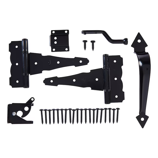 Kit de herrajes para portones negros de 8 pulgadas de National Hardware