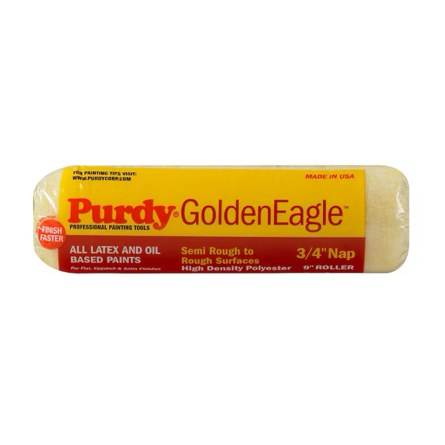 Funda para rodillo de pintura de poliéster tejido con pelo de 9 x 3/4 pulgadas de Purdy Golden Eagle