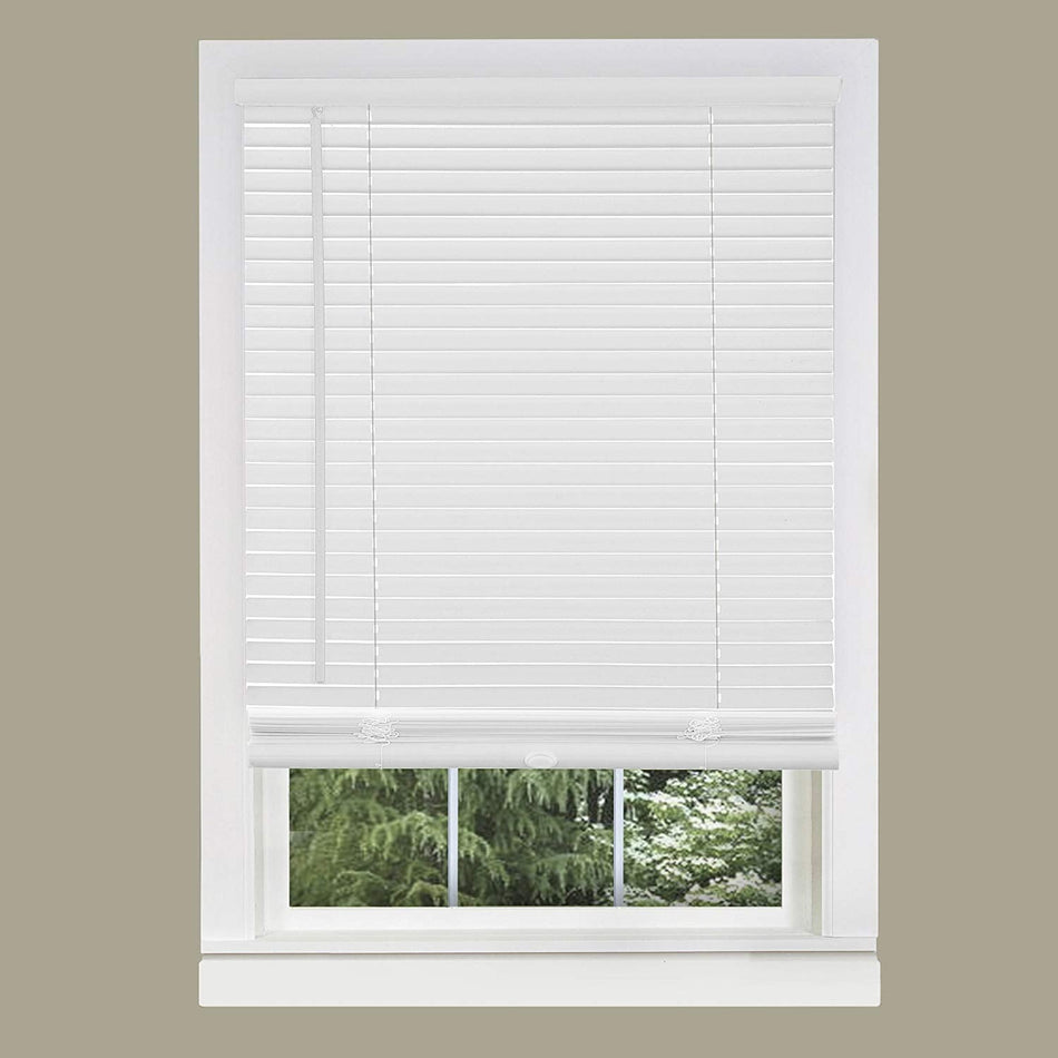 1" White Cordless Vinyl Mini Blinds (36" x 72")