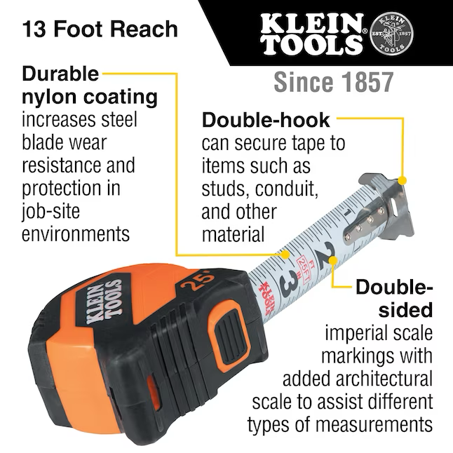 Cinta métrica Klein Tools de 25 pies