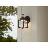 Farol de pared Project Source, 1 luz, 8,25 pulgadas, negro, luz de pared integrada para exteriores 