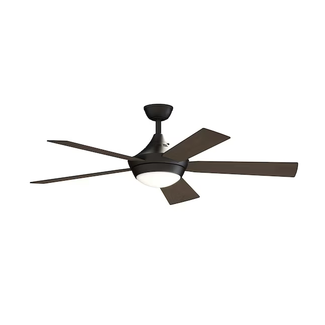 Fanimation Studio Collection Aire Drop Ventilador de techo LED integrado de bronce envejecido de 52 pulgadas con luz y control remoto (5 aspas)