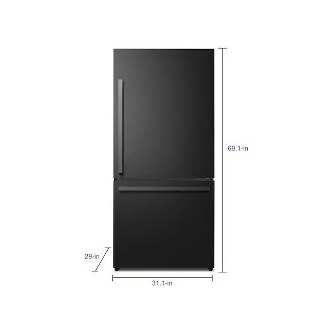 Refrigerador Hisense con congelador inferior y profundidad de mostrador de 17.2 pies cúbicos (acero metálico negro) ENERGY STAR