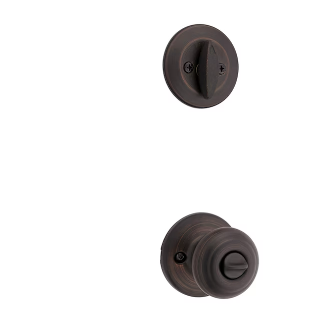 Kwikset Security Cove Venetian Bronze Smartkey Außen-Einzylinder-Riegel kombinierter Türknauf-Kombipack mit antimikrobieller Technologie