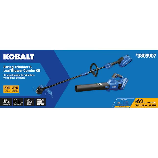 Kobalt Gen4 40-volt Cordless Battery String Trimmer and Leaf Blower Combo Kit (Battery & Charger Included)