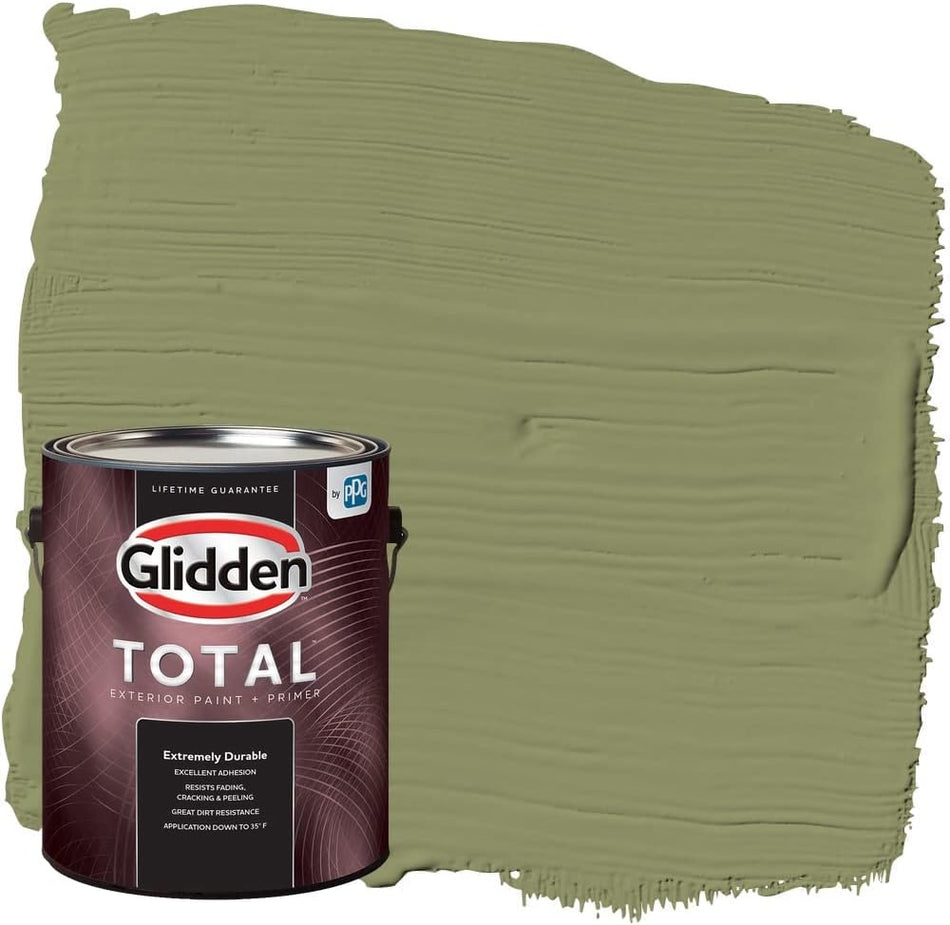 Pintura e imprimador semibrillante para exteriores Total Glidden, pagado en su totalidad 