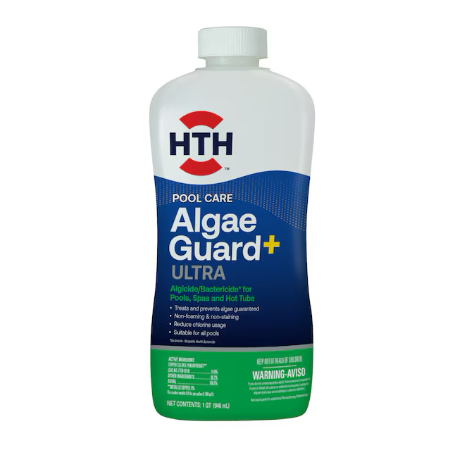 Prevención química de algas para piscinas, alguicida para piscinas HTH de 32 onzas