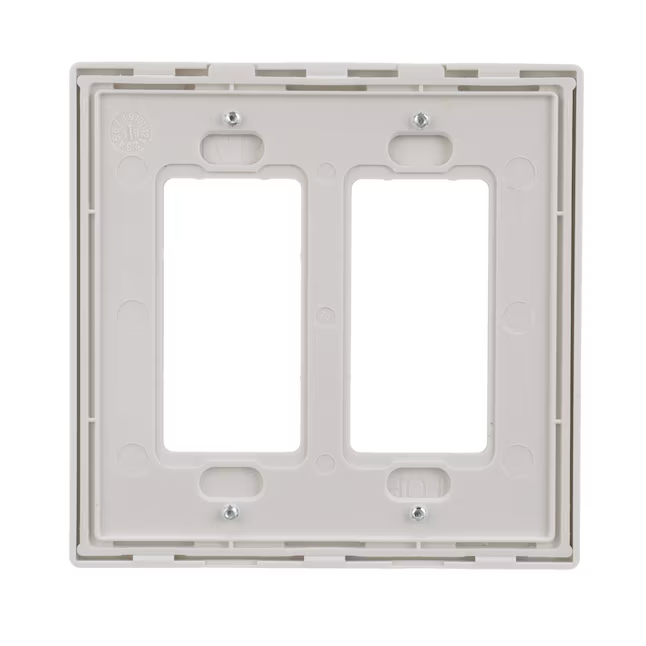 Eaton 2-Gang Midsize White Polycarbonate Indoor Decorator Wall Plate