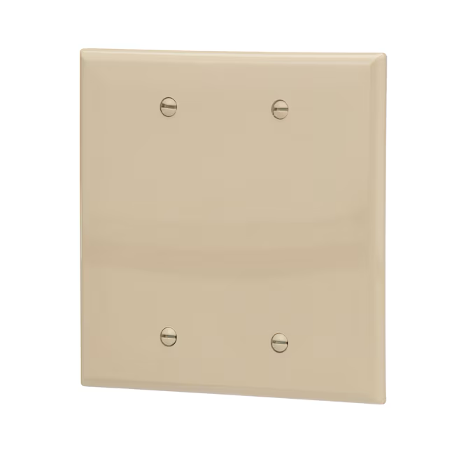 Eaton 2-Gang Midsize Ivory Polycarbonate Indoor Blank Wall Plate