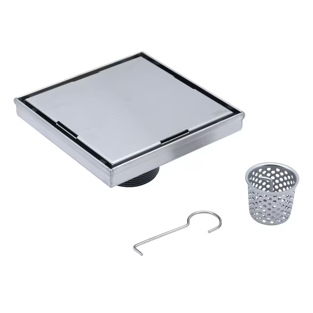 Oatey Vivante 6-in Stainless Steel Square Shower Drain with Tile-In Cover