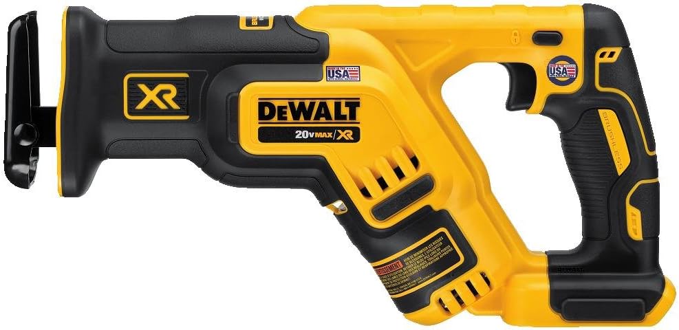 Sierra recíproca inalámbrica sin escobillas DeWalt XR de velocidad variable máxima de 20 voltios (herramienta básica)